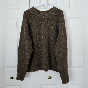 Free People Brown Wool Mock Neck Oversized Sweater Size Large